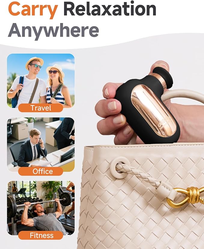 Mini Massage Gun, Deep Tissue Small Muscle Massager for Pain Relief, Travel Massage Gun for Neck Shoulder Thigh Back, Handheld Massager for Office, Birthday