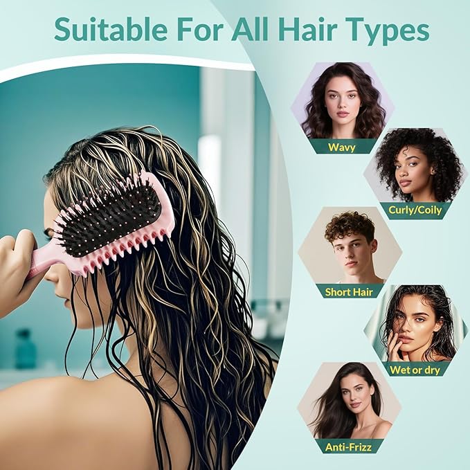 Curl Defining Brush, Curly Hair Brush Products for Effortlessly Detangling Shaping and Styling Women's Men's Curls on All Wet or Dry Hair Types, Reduces Frizz