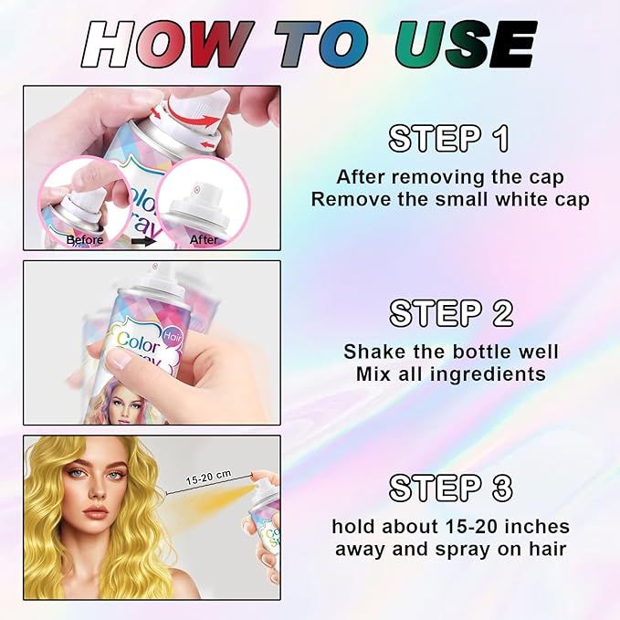 Temporary Hair Color Spray, Blonde One-Time Use Hair Color Dye for Women and Kids, Disposable Natural Hair Dye-On 1-Day Washable for Cosplay Party DIY,Christmas Party, Halloween (Blonde)
