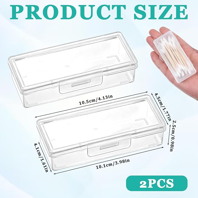 2PCS Cotton Swab Holder for Travel, Floss Picks Case, Portable Small Dental Floss Holders, Cotton Swab Boxs Travel Storage Case, Dental Toothpick Holder for Cottons Buds Hair Ties Flosss
