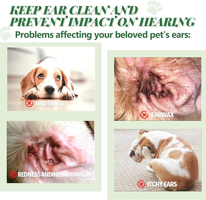 Dog Ear Powder Hair Removal Kit–Safe Grooming Set with 30g Ear Powder, LED Silent Trimmer & 5.5in Tweezers All-in-One Ear Care Solution for Dogs &Cats,Odor Control & Hygiene Support, Home Grooming Kit