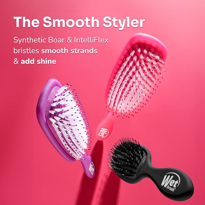 Wet Brush Shine Enhancer Hair Brush, Elemental Blue, Ultra-Soft IntelliFlex Bristles, Natural Boar Bristles for All Hair Types, For Women and Men, Wet and Dry, All Ages