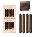 4pc Heatless Curls Overnight Hair Curlers - 4 Pcs No-Heat Curling Rod to Sleep In and Shower Cap,Velvet Hair Rollers with Satin Wrap (new packaging)