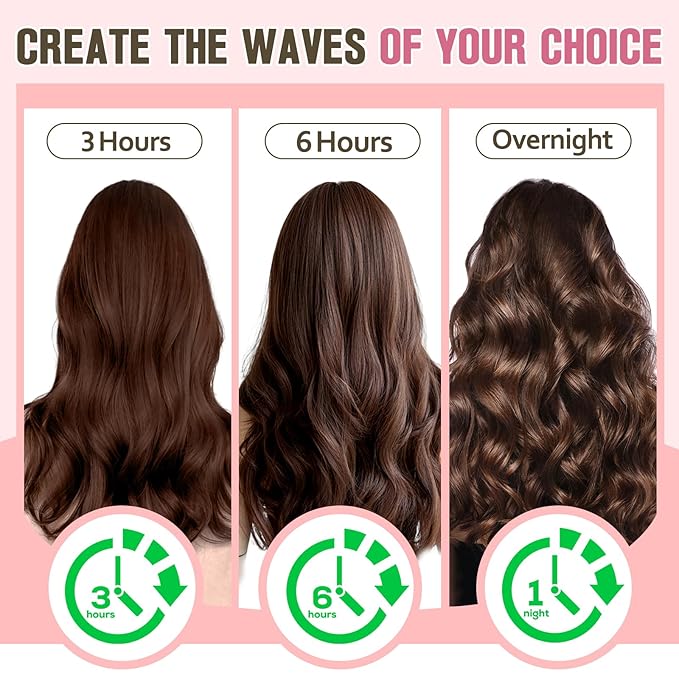 Heatless Curls Overnight, 4 Pcs No Heat Curling Blowout Rod, Satin Blowout Look Heatless Hair Rollers, Soft Flexi Rods for Big Curls to Sleep In (03 multicolored)