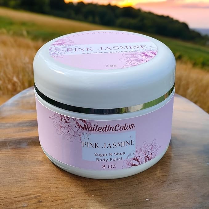 Pink Jasmine- Sugar N Shea Body Polish-Women's Skin Care-Scented Shower Scrub-Ladie's Sugar Scrub-Exfoliant-Moisturizer