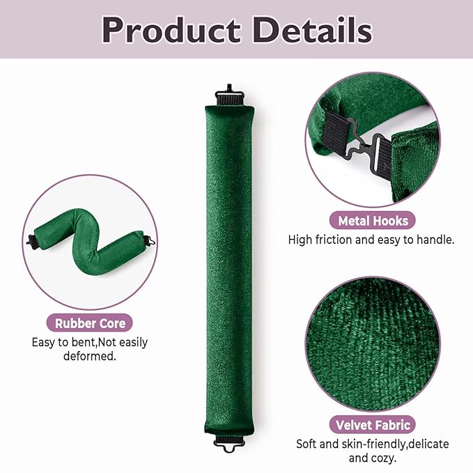 Overnight Hair Curlers Heatless Curls - 6 Pcs No Heat Blowout Curling Rods to Sleep In with Satin Hair Scarf