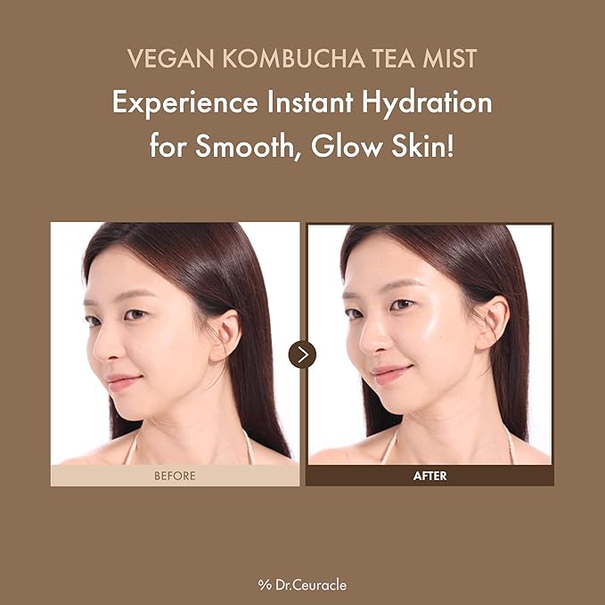 Dr.Ceuracle Vegan Kombucha Tea Mist - Hydrating Face Mist, Portable Milky Spray Serum, Korean Skincare for Stocking Stuffers (80 ml / 2.70 fl. oz.)