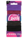 Goody Ouchless Women's Elastic Hair Ties - 30 Count, Assorted Glitter/Multi - 4MM for Medium Hair - Long-Lasting Braids, Ponytails, and More - Pain-Free Hair Accessories (Packaging May Vary)