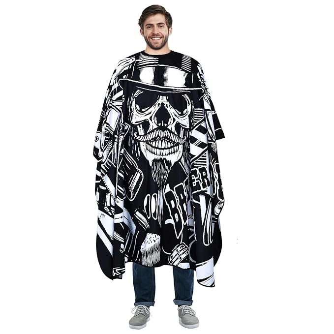 Professional Waterproof Leopard Hair Cutting Cape with Snaps, Polyester Salon Cape with Adjustable Neckline for Professional Stylists and Home Use