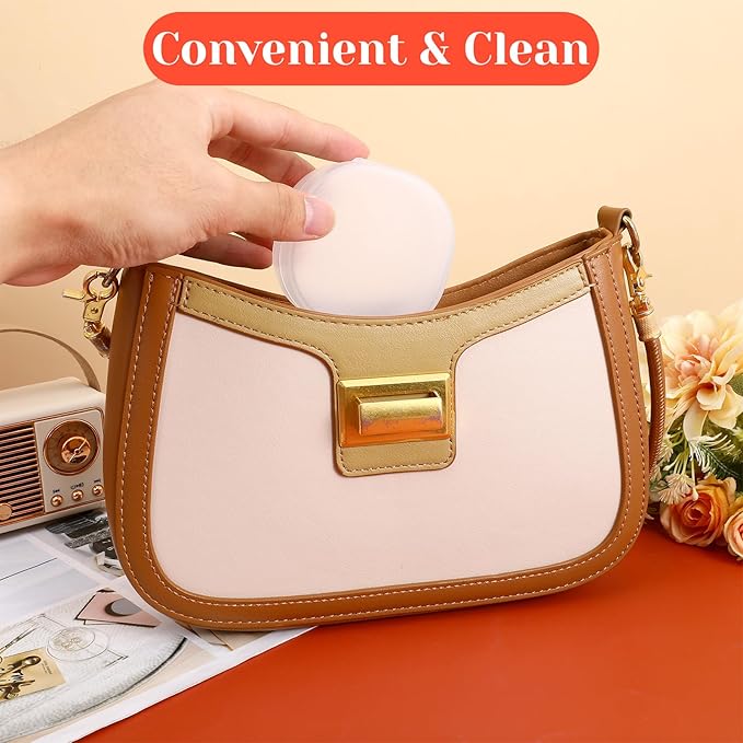 4PCS Portable Travel Cotton Pad Holder, Plastic Cosmetic Cotton Pad Holder Travel Sealed Container for Makeup Remover Cottons Ball Storage Box for Small Items Travels