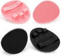 Silicone Bath Gloves 4PCS, 360° Anti-Slip & Enlarged Silicone Body Scrubber for Rich Foaming Deep Cleaning, Revolutionary No-Grip & Hand-fit Shower Scrubber for All Skin Types(Black/Pinkx2)