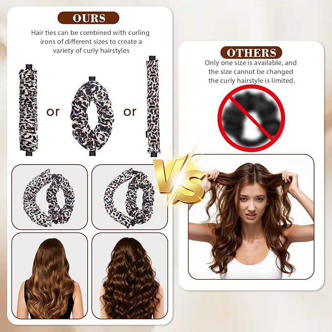 Heatless Curls Overnight Hair Curler Set, Heatless Hair Curlers to Sleep In with Detachable & Interchangeable Rod Sizes, No Heat No Damage, Create Natural Waves, Suitable Gifts for Women