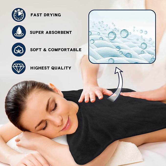 SINLAND Microfiber Esthetician Towels for Facials Mask Removing Face Wrap Soft Facial Cloth with Split Design Spa Towels for Facial Steam Massage and Cleansing