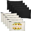 Legigo Blank Canvas Bag Zipper Pouch Makeup Bags Bulk - Multi-Purpose Canvas Pencil Pouch with Sturdy Zipper, Cosmetic Bag Travel Toiletry Bag for DIY Craft Projects, Storage (8.3 x 5 inches)