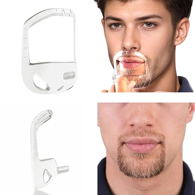 Beard Shaping Tool Set: 5 Size Goatee Shaper for Men, Goatee Shaving Template & Beard Guide Shaper, Mustache Grooming Kit Face Hair Styling Template for Precise Trimming