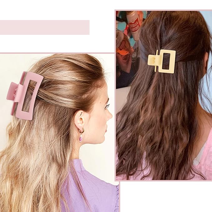 Hair Claws 16 Pcs Hair Clips for Women Thin Thick Curly Hair Large and Small Matte Banana Clips Strong Hold Nonslip