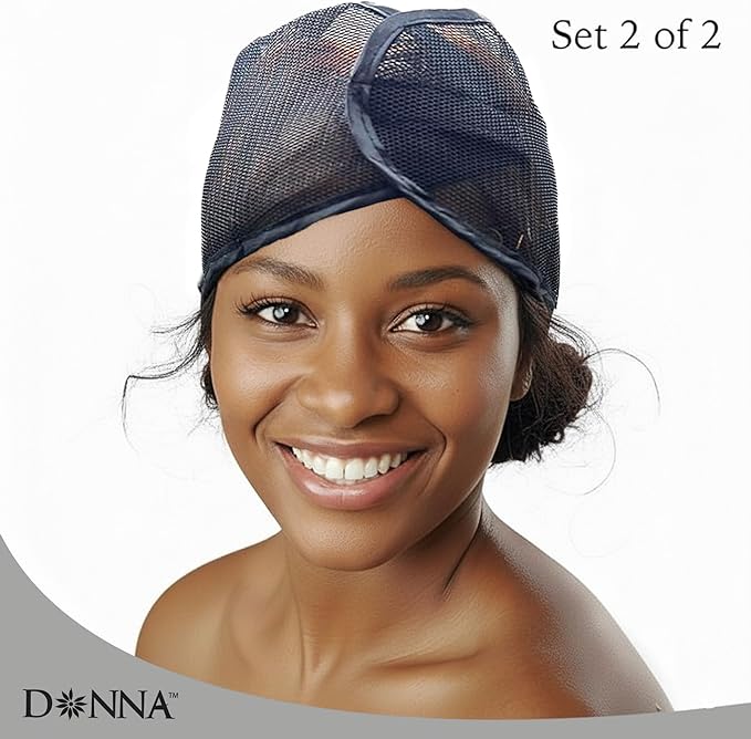 DONNA Satin Wrap & Mesh Wrap 2PCS – Breathable Mesh Head and Satin Cap Set, Adjustable Closure, Soft & Cool Fabric for Pixie Cut, Short Hair, and Everyday Styling