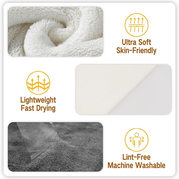 MAYOKEN® 12PCS U-Shaped Microfiber Facial Towels for Estheticians, Ultra-Soft & Absorbent Spa Towels for Massage, Facial Steam & Skincare (Warm White)
