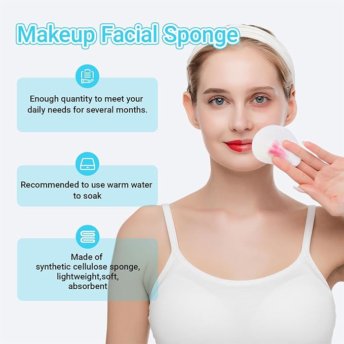 240 Pcs Facial Sponges Compressed,Face Sponges for Cleansing,Professional Makeup Removal Sponge Pad for Spa,Exfoliating,Face Wash,Mask(White)