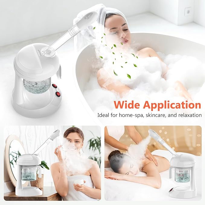 Facial Steamer - TASALON Ozone Face Steamer for Facial Deep Cleaning, Portable Facial Steamer with Removable Water Tank, Nano Ionic Face Steamer for Home Salon Spa or Personal Care