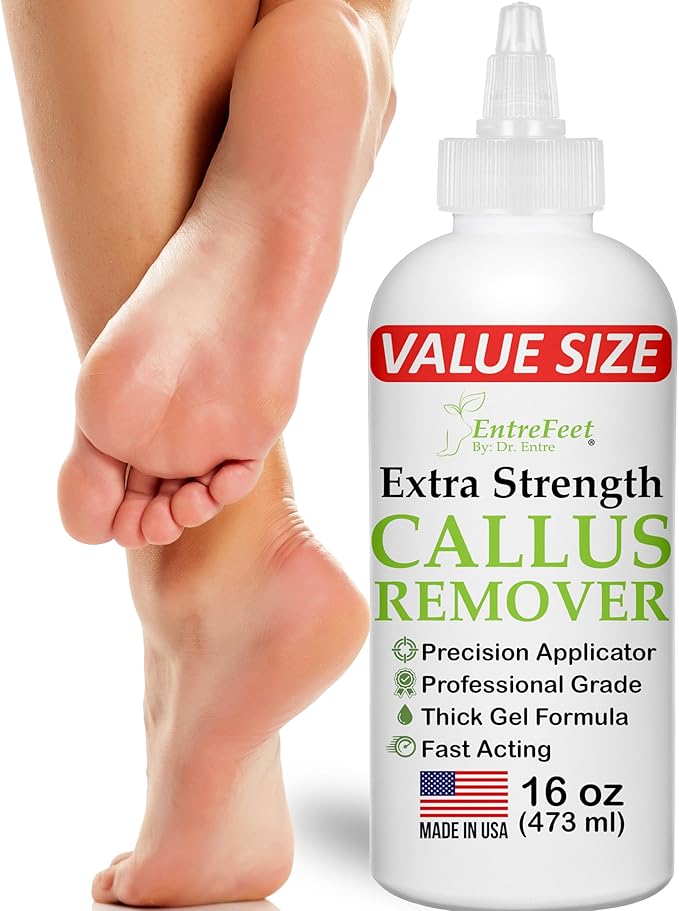 Dr. Entre's 16oz Callus Remover Gel: Extra Strength Value Size, Callus Remover for Feet, Pedicure Tools Supplies, Dead Skin Remover, Foot Care