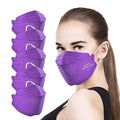akgk KN95 Face Masks 50 Pack,5-Ply Disposable Purple Face Mask Against PM 2.5 Smoke and Dust