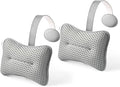 2-Pack Large Pillow for Hot Tub (Grey), Spa, and Chaise Lounge - Universal Headrest & Neck Support Cushion, Adjustable Height with Long Strap, Easy Drying with Hook (2-Pack)