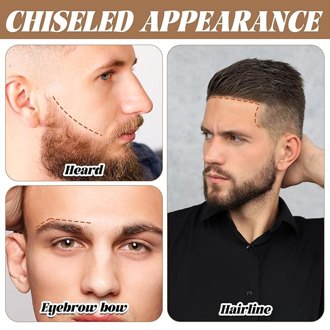 Beard Shaping Tool, 12Pcs Barber Pencil with 2 Sharpener, Skin Tone Beard Pencils Magic Hairline Pencil for Lineup Edge Hair Design Shaping Trace Makeup