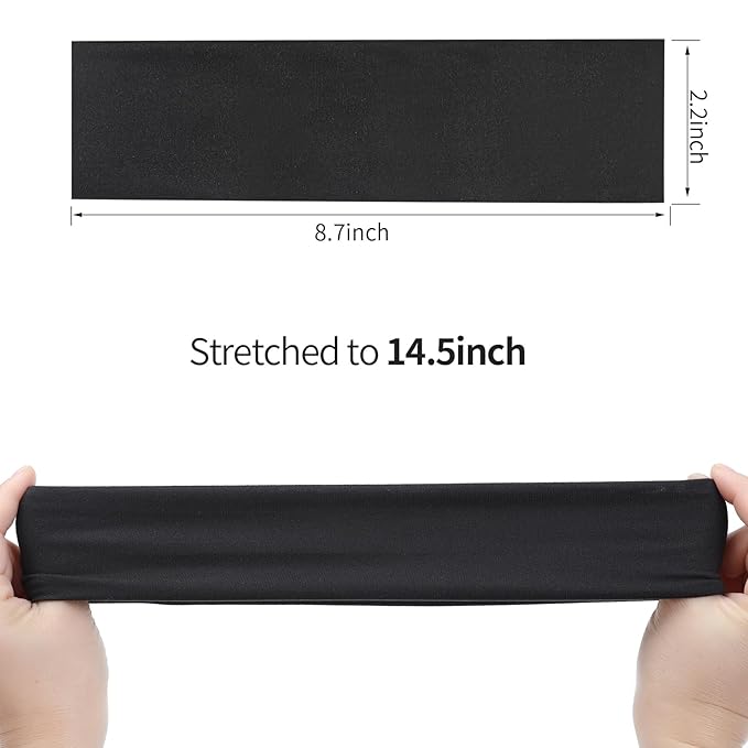 8 Pack Sport Headbands for Women, Elastic Soft Fabric Non-Slip Hair Bands Hair Warp for Daily Workout Yoga Running Sports