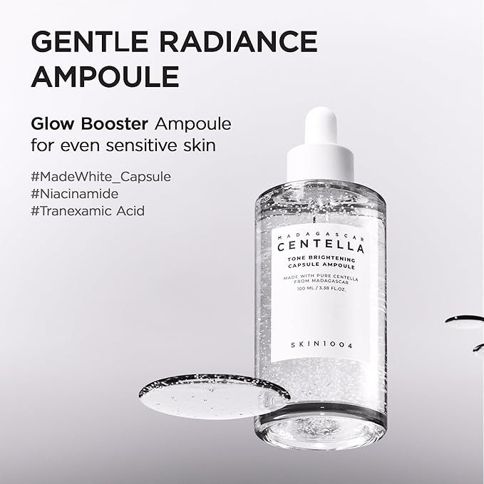 SKIN1004 Tone Balancing Capsule Ampoule, Niacinamide & Centella Serum for Face, Korean Hydrating Facial Serum to Help Balance Uneven Skin Tone with Tranexamic Acid, Korean Skincare, 1.69 fl oz / 50 ml