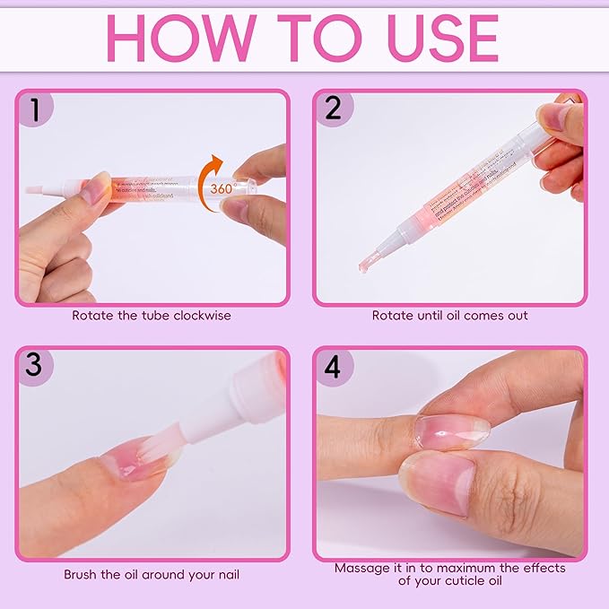 2PCS Cuticle Oil Pen for Nails,Nail Oil Pen for Nail Care,Cuticle Oil for Nails with Nail File,Nail Oil Cuticle Prevent Dry Cracking and Hangnails,Deep Nourishment(Orange & Watermelon Flavor)