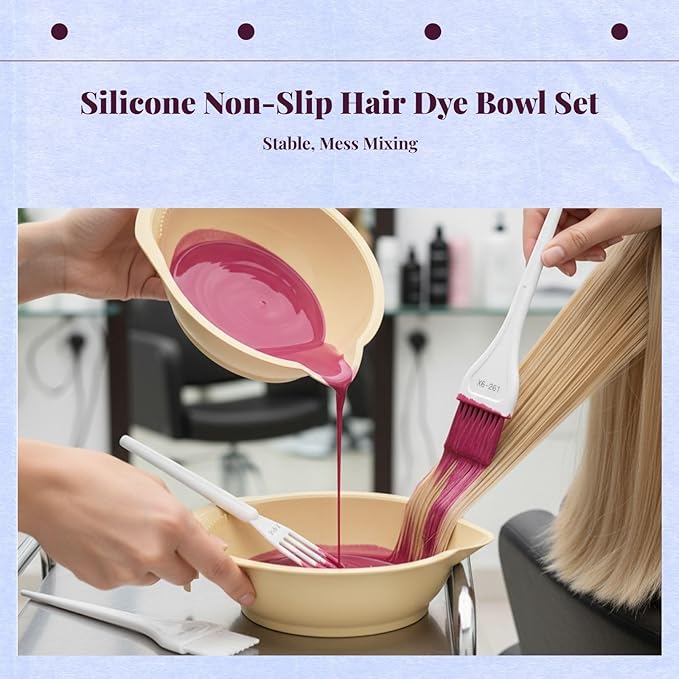 Hair Dye Coloring Set Color Mixing Tool Professional Hair Coloring Bowl Soft Bristle Brush, Yellow