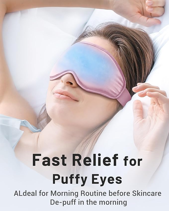 Cooling Eye Mask for Puffy Eyes: Fsa Eligible Items Hsa, Ice Eye Pack for Magraine After Surgery Relief - Reuable Cold Compress for Headache Puffiness - Comfortable Perfect Fit Gel Sleep Mask