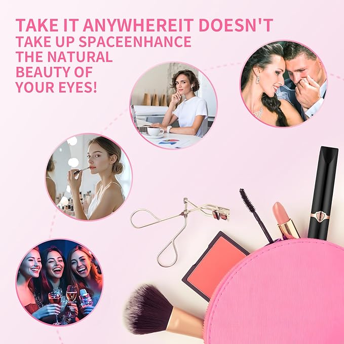 Heated Eyelash Curler Kit,Electric Eyelash Curler, Eyelash Curlers,False Eyelash Segments,Rechargeable Lash Curler for Makeup Natural Curling Eye Lashes and 24 Hours Long Lasting