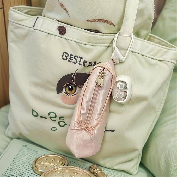 Ballet Dance Shoe Makeup Bag For Little Girls, Ballerina Slipper Makeup Pouch Bag, Ballet Pointe Shoes Gifts (Pink-B1)