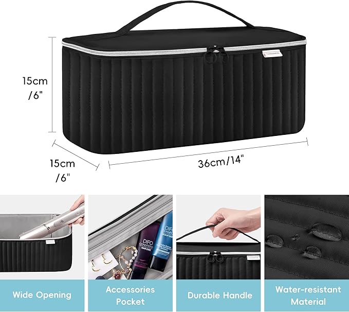 Travel Carrying Case for Hair Dryer Shark Flexstyle Dyson Airwrap Brush Hair Accessories Tools Storage Bag for Revlon Hairdryer Styler Organizer (Black)