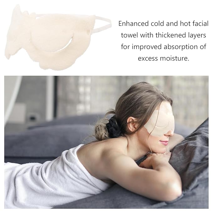 Thickened Cold Hot Compress Facial Towel Double-layer Plush Reusable Face Mask for Women Skin Care Spa Eye Treatment