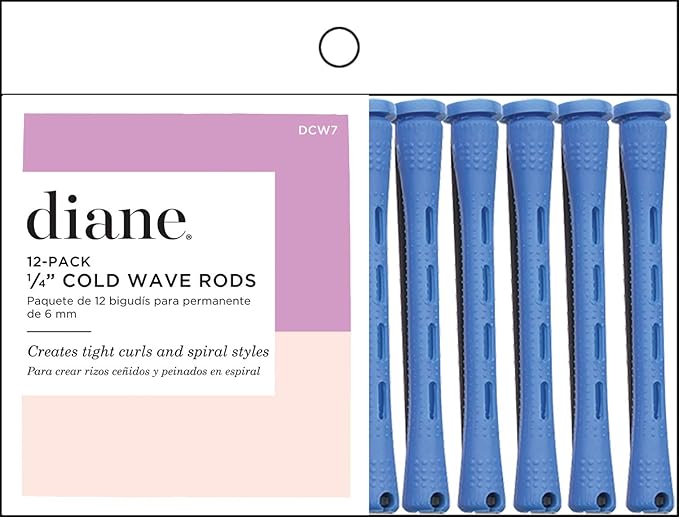 Diane Cold Wave Rods, Blue, 1/4", Set Of 12