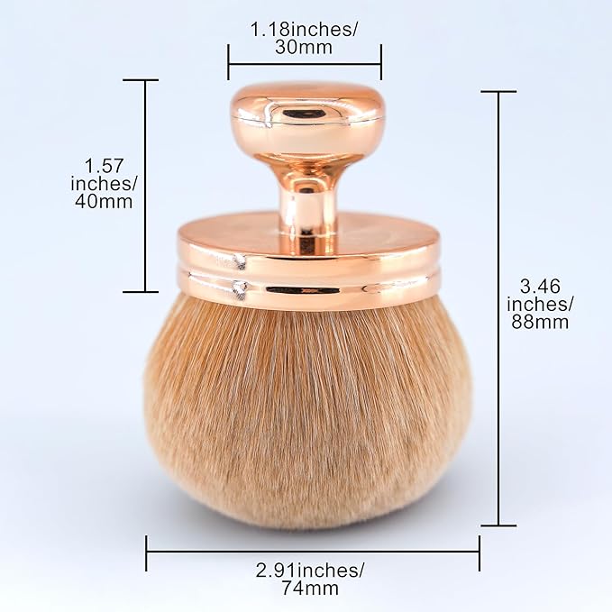 Extra Large Body Makeup Brush For Self Tanner, Self Tan Back Applicator, 74mm Wide-headed Kabuki Brush For Bronzers Blend Self Tanning Applicator, Oval Face Leg Makeup Brush With Drawstring Bag