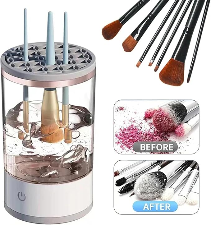 Electric Makeup Brush Cleaner Machine, Cosmetic Brush Cleaner, 2025 Automatic Spinning Rinse Hero Brush Cleaner Makeup Brush - Valentine Gift for her