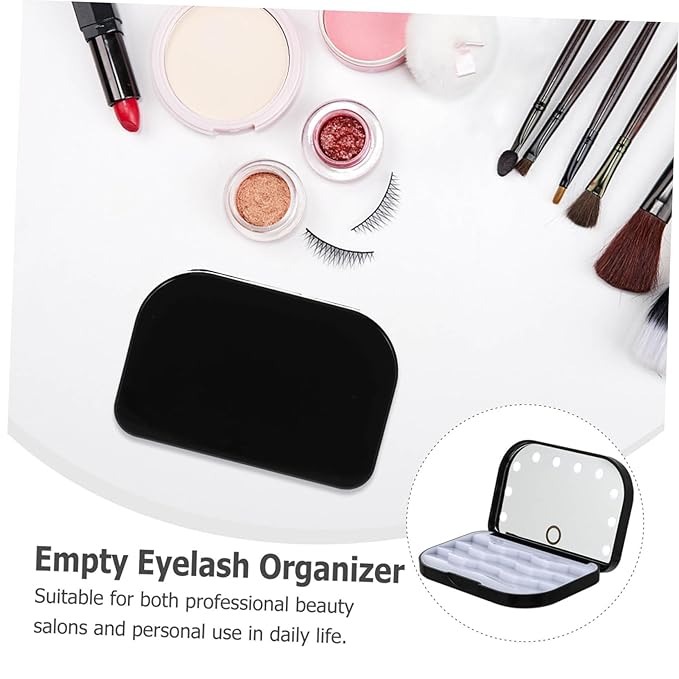 Organizer Box for Eyelashes Lash Tray Holder Led Lighted Lash Storage Case for Makeup