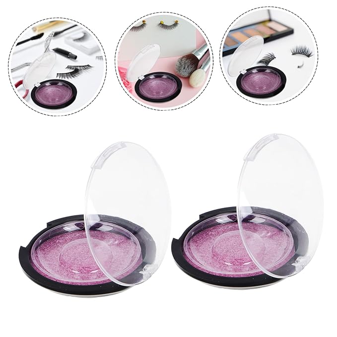 5pcs Round Faux Lash Box Durable Eyelash Case for Organized Storage of False Eyelashes Portable and Compact Design for Travel and Daily Makeup Use