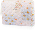 Floral Makeup Bag, Small Cosmetic Bag for Women Girls, Cute Cotton Makeup Bag, Quilted Makeup Bags, Flower Travel Toiletry Organizer Bag(Folk Style)