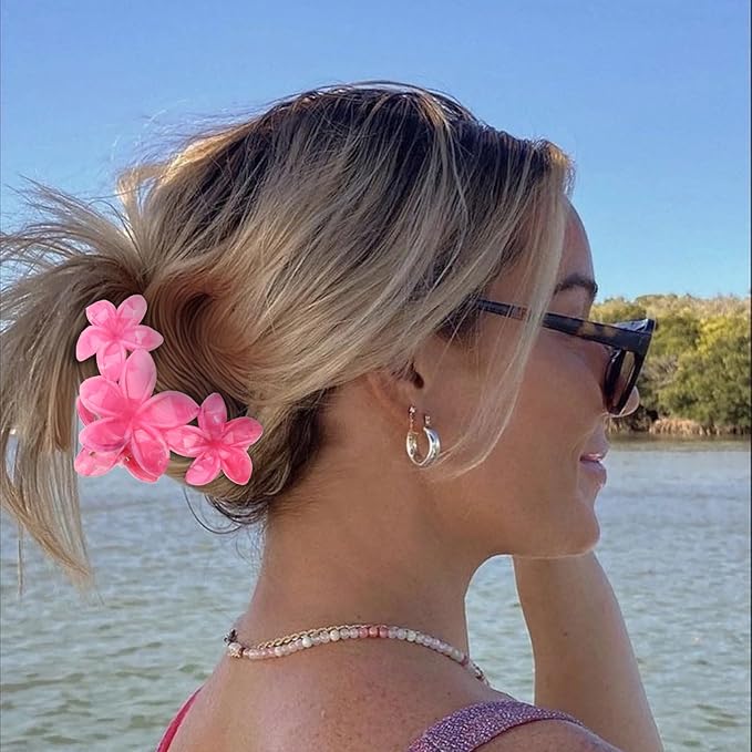 Flower Hair Clips for Women 4PCS Flower Claw Clips Non-slip Cute Claws for Thick Thin Hair Strong Hold Stylish Accessories for Women Girls