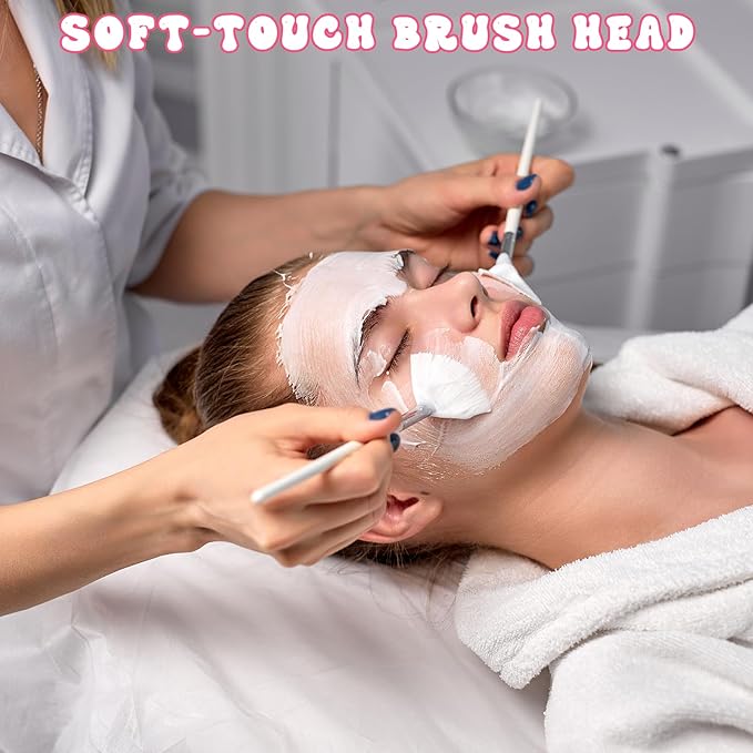2 Pcs Face Mask Applicator Fan Brushes for Facial Soft Skincare Esthetician Makeup Brushes Cosmetic Tools for Mud Cream Peel