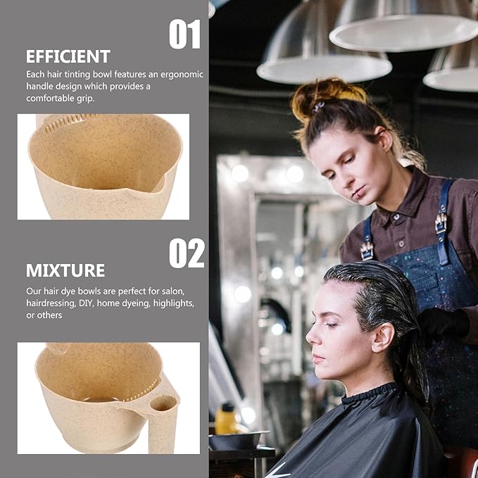 minkissy 4 Pcs Style Applicator Bowl Hair Color Mixing Bowl Mixing Bowls with Handles Color Bowls for Hair Stylist Hairdressing Tools Hair Dye Color Bowl Bulk Pp Face Mask