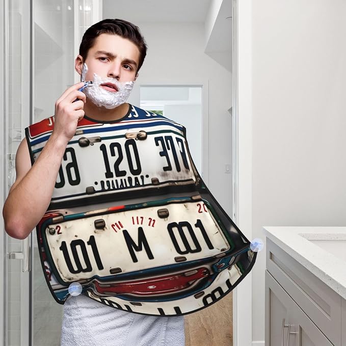 Tahiti Beach Print Beard Bib Shaving Apron, Beard Hair Trimming Cape Gift For Dad