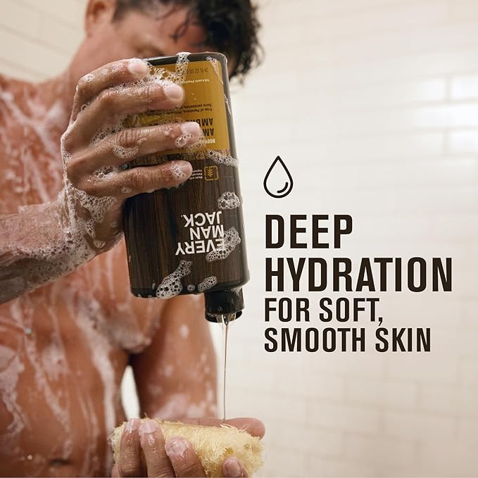 Every Man Jack Eucalyptus Mint Hydrating Mens Body Wash for All Skin Types - Cleanse, Nourish, and Hydrate Skin with Naturally Derived Ingredients - Paraben Free, Phthalate Free, Dye Free - 33.8oz