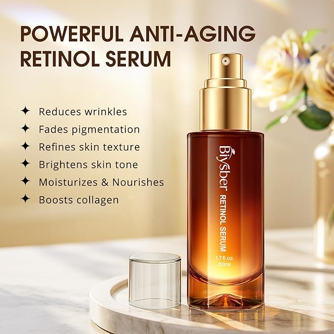 Retinol Collagen Serum for Face: Anti Aging & Anti Wrinkle Repair Peptide Serum with Boost Hydration Formula - Day/Night Facial Firming Neck Plump Skin Care for Women/Men (1.39 Fl Oz)
