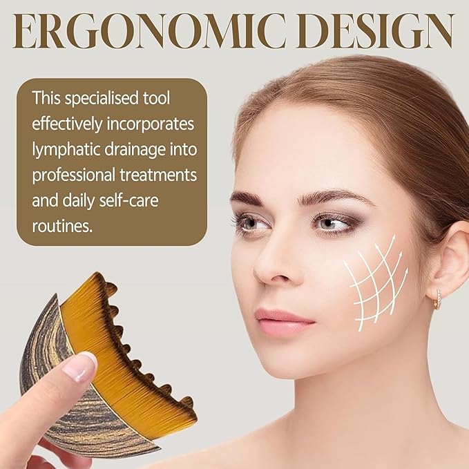 Lymphatic Contour Face Brush,Lymphatic Face Brush,Lymphatic Drainage Brush,Dry Brush,Neck,Chin & Face Sculpting,Anti-Puffiness,Gua Sha & Improves Skin Glow,Skin Care Massage Tools.
